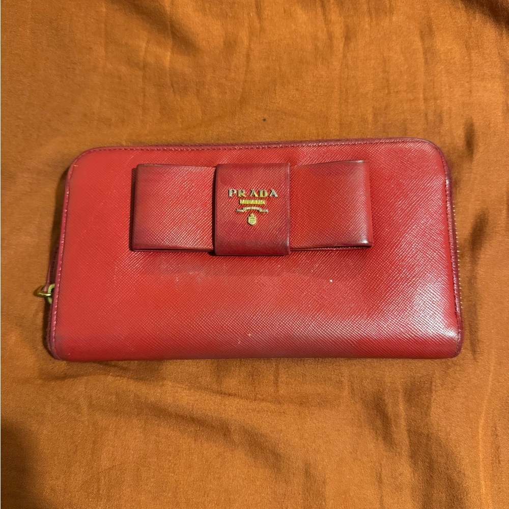 Prada Red Bow Wallet
